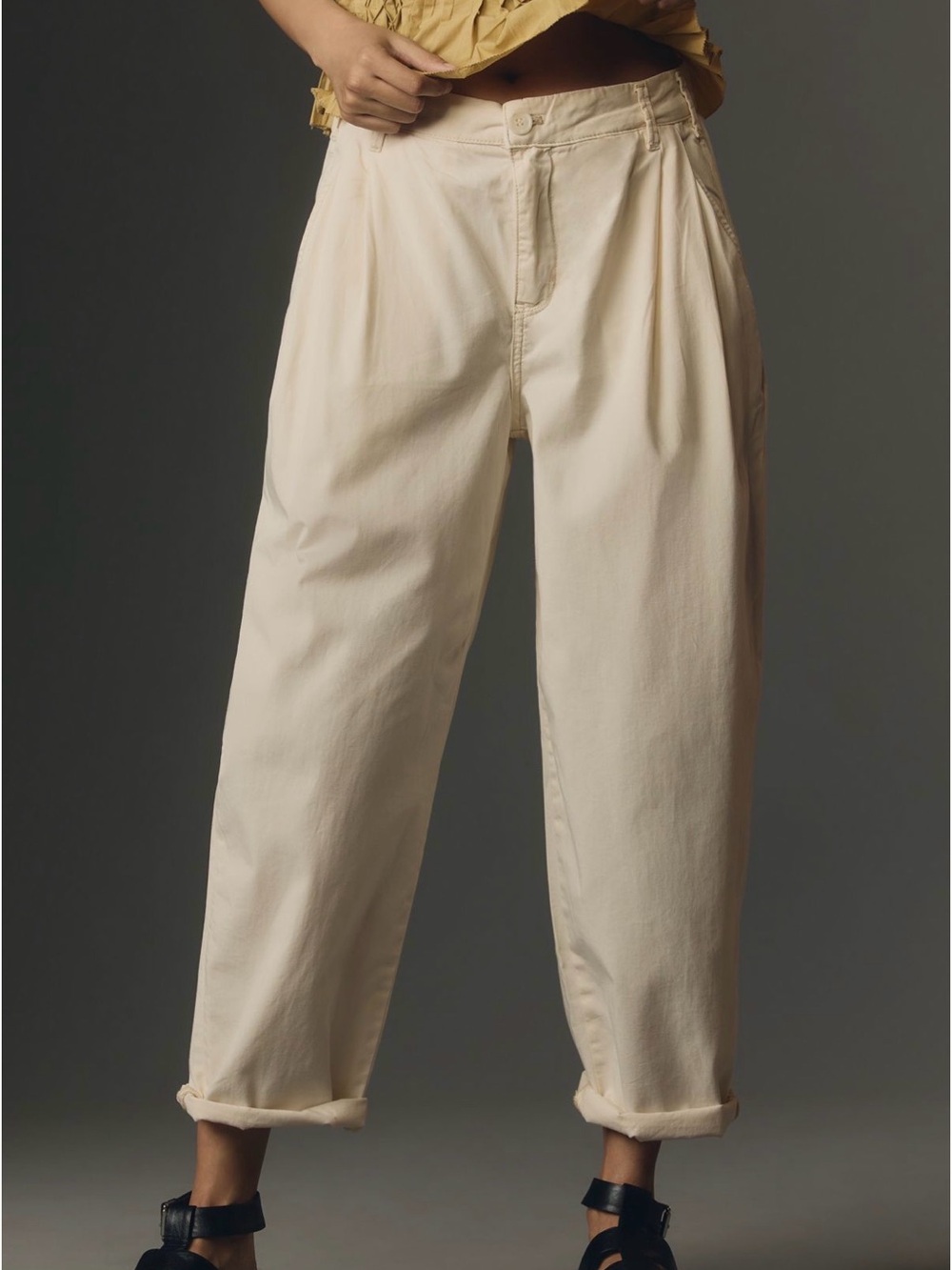 Pilcro Cream Relaxed Chino Pants